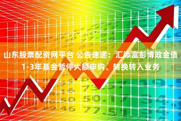 山东股票配资网平台 公告速递：汇添富彭博政金债1-3年基金暂停大额申购、转换转入业务